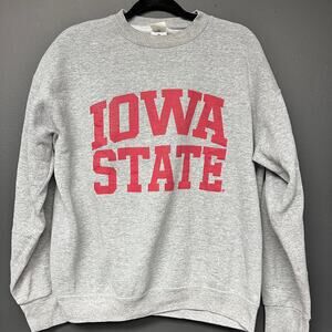 Unisex LG Vintage Iowa State Athletic Graphic crewneck sweatshirt Gray Red